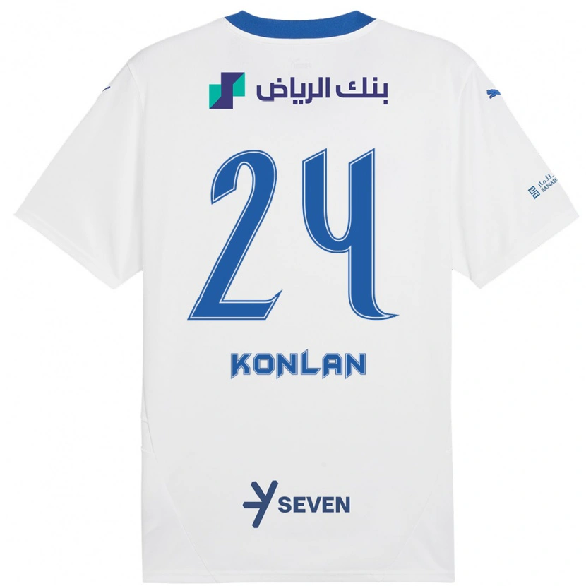 Danxen Niño Camiseta Cynthia Konlan #24 Blanco Azul 2ª Equipación 2024/25 La Camisa México