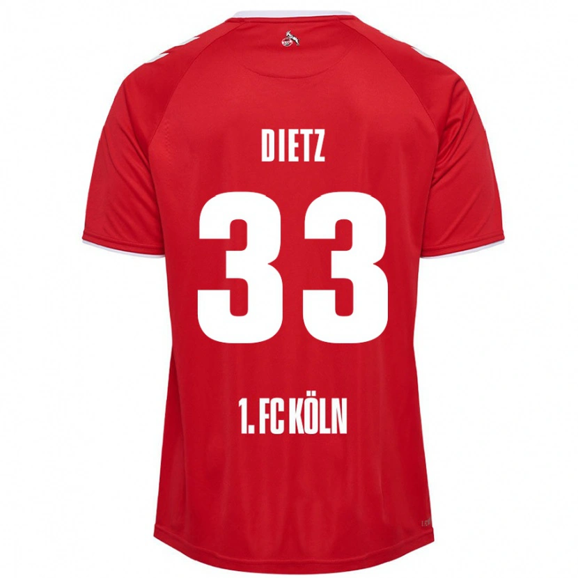 Danxen Niño Camiseta Florian Dietz #33 Rojo Blanco 2ª Equipación 2024/25 La Camisa México