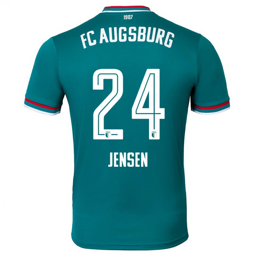 Danxen Niño Camiseta Fredrik Jensen #24 Verde Oscuro 2ª Equipación 2024/25 La Camisa México