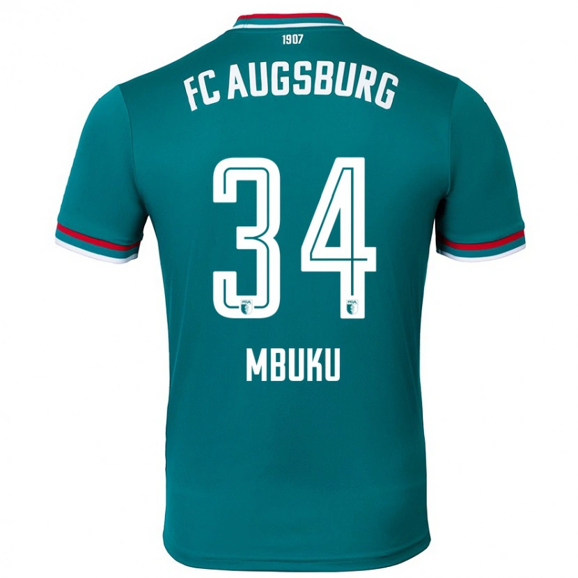 Danxen Niño Camiseta Nathanaël Mbuku #34 Verde Oscuro 2ª Equipación 2024/25 La Camisa México