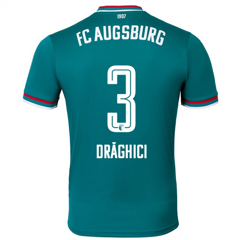 Danxen Niño Camiseta Robert Drăghici #3 Verde Oscuro 2ª Equipación 2024/25 La Camisa México