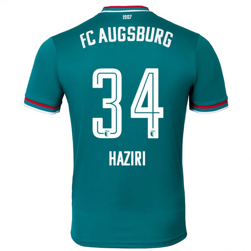 Danxen Niño Camiseta Edi Haziri #34 Verde Oscuro 2ª Equipación 2024/25 La Camisa México