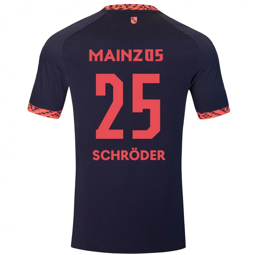 Danxen Niño Camiseta Maxim Schröder #25 Azul Coral Rojo 2ª Equipación 2024/25 La Camisa México