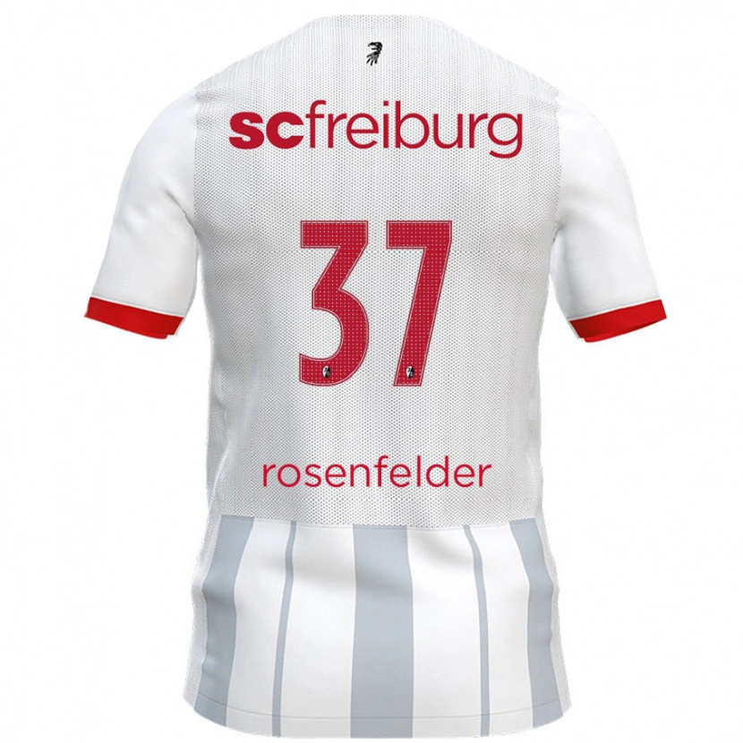Danxen Niño Camiseta Max Rosenfelder #37 Blanco Gris 2ª Equipación 2024/25 La Camisa México