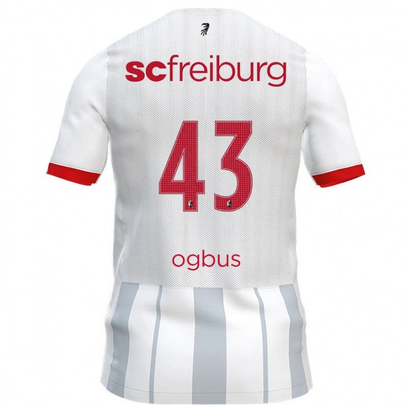 Danxen Niño Camiseta Bruno Ogbus #43 Blanco Gris 2ª Equipación 2024/25 La Camisa México