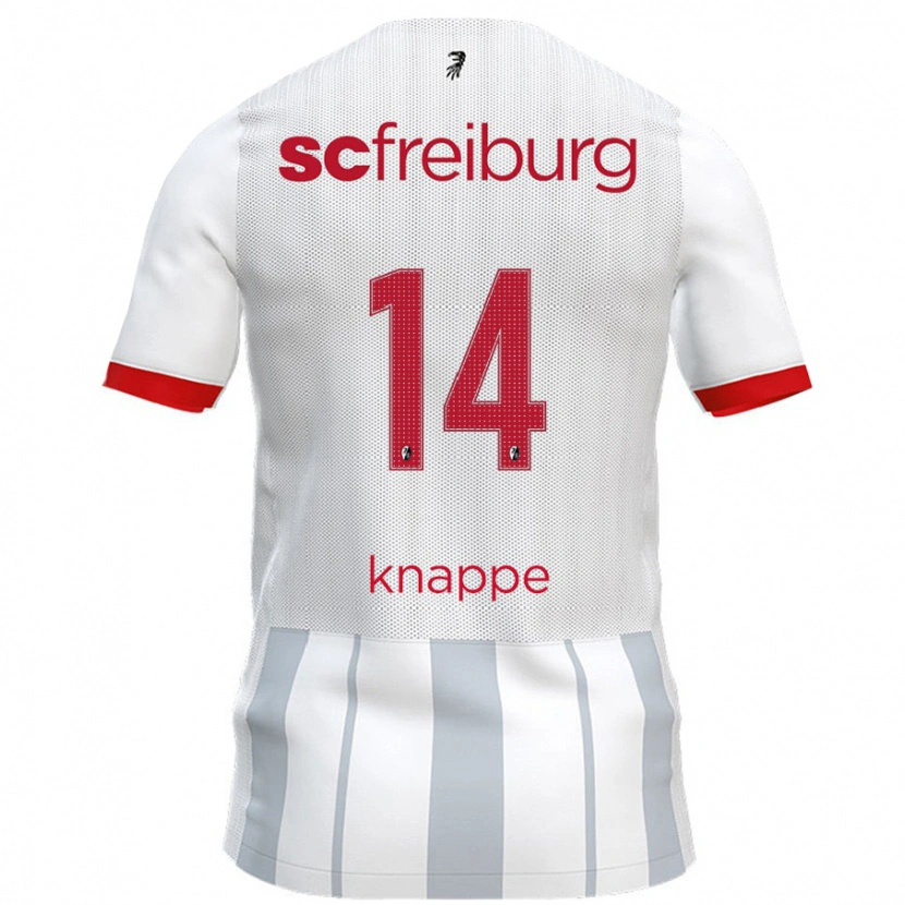 Danxen Niño Camiseta Davino Knappe #14 Blanco Gris 2ª Equipación 2024/25 La Camisa México