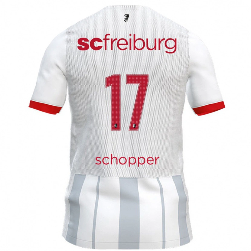 Danxen Niño Camiseta David Schopper #17 Blanco Gris 2ª Equipación 2024/25 La Camisa México