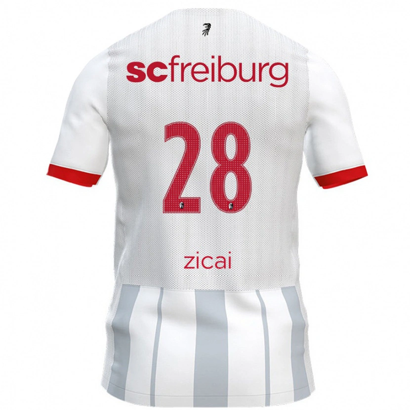 Danxen Niño Camiseta Cora Zicai #28 Blanco Gris 2ª Equipación 2024/25 La Camisa México