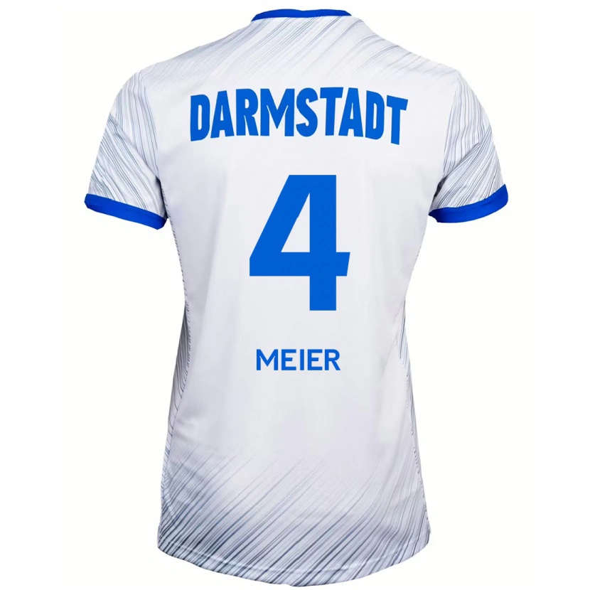 Danxen Niño Camiseta Mark Meier #4 Blanco Azul 2ª Equipación 2024/25 La Camisa México