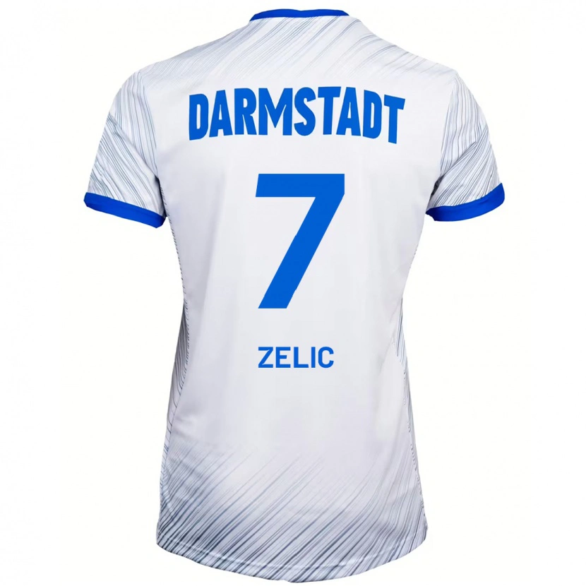 Danxen Niño Camiseta Mateo Zelic #7 Blanco Azul 2ª Equipación 2024/25 La Camisa México