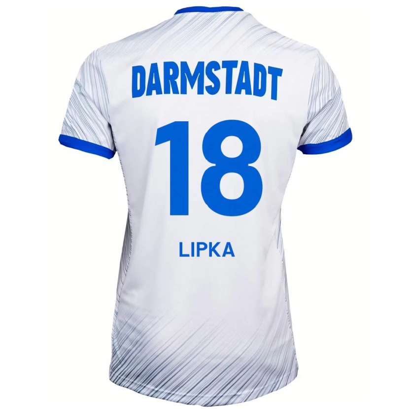 Danxen Niño Camiseta David Lipka #18 Blanco Azul 2ª Equipación 2024/25 La Camisa México