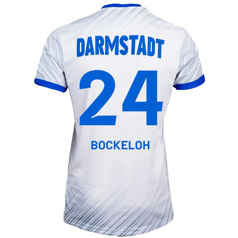 Danxen Niño Camiseta Leonhard Bockeloh #24 Blanco Azul 2ª Equipación 2024/25 La Camisa México