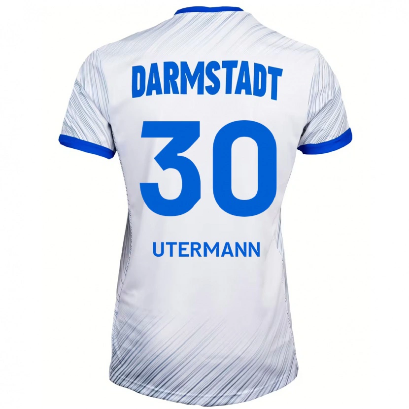 Danxen Niño Camiseta Anton Utermann #30 Blanco Azul 2ª Equipación 2024/25 La Camisa México