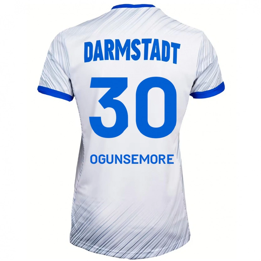 Danxen Niño Camiseta Malakai Ogunsemore #30 Blanco Azul 2ª Equipación 2024/25 La Camisa México