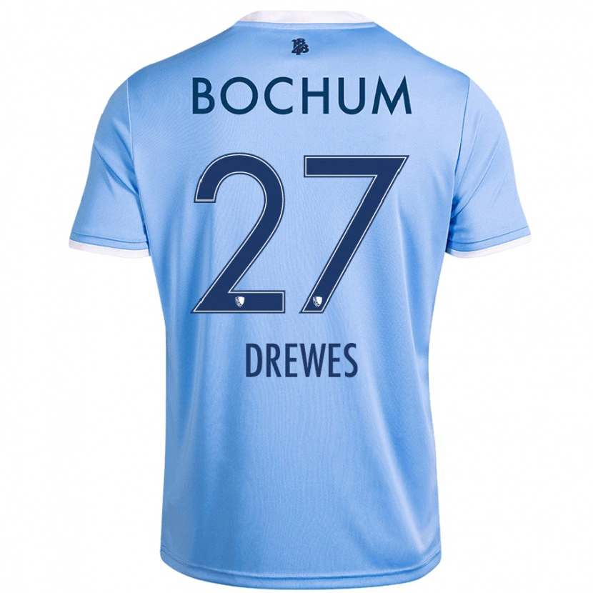 Danxen Niño Camiseta Patrick Drewes #27 Azul Cielo 2ª Equipación 2024/25 La Camisa México