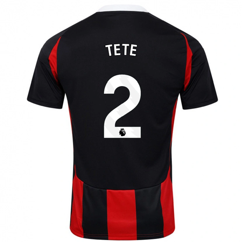 Danxen Niño Camiseta Kenny Tete #2 Negro Rojo 2ª Equipación 2024/25 La Camisa México