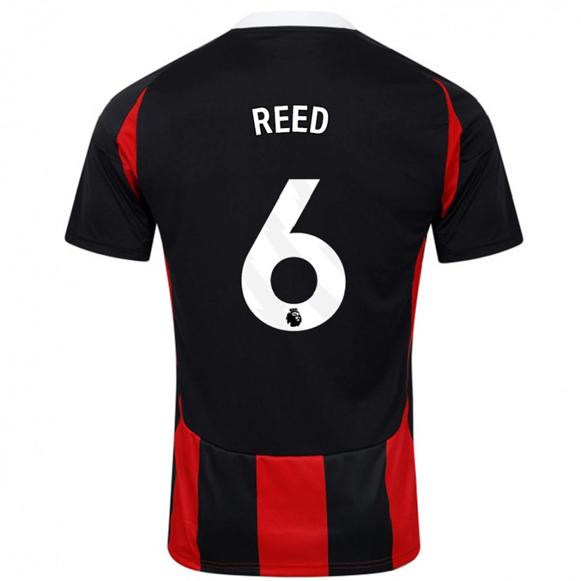 Danxen Niño Camiseta Harrison Reed #6 Negro Rojo 2ª Equipación 2024/25 La Camisa México