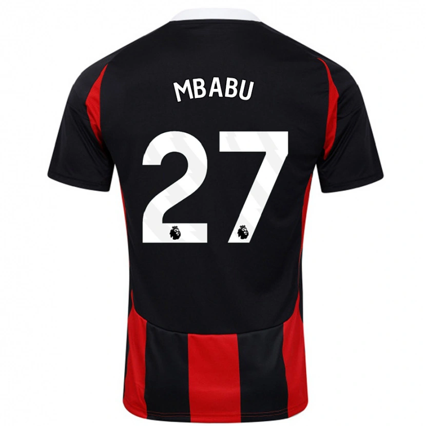 Danxen Niño Camiseta Kevin Mbabu #27 Negro Rojo 2ª Equipación 2024/25 La Camisa México