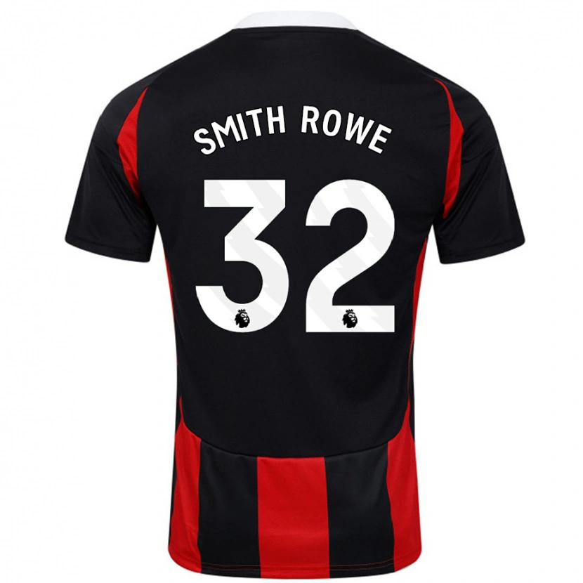 Danxen Niño Camiseta Emile Smith Rowe #32 Negro Rojo 2ª Equipación 2024/25 La Camisa México