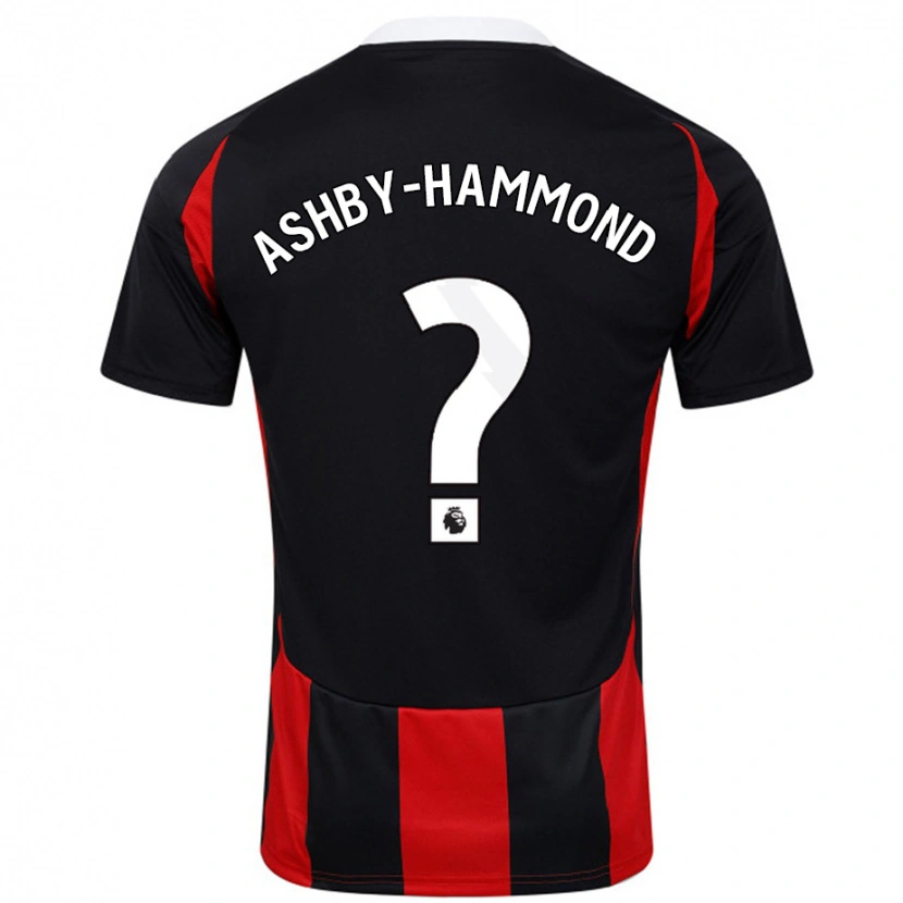 Danxen Niño Camiseta Luca Ashby-Hammond #0 Negro Rojo 2ª Equipación 2024/25 La Camisa México