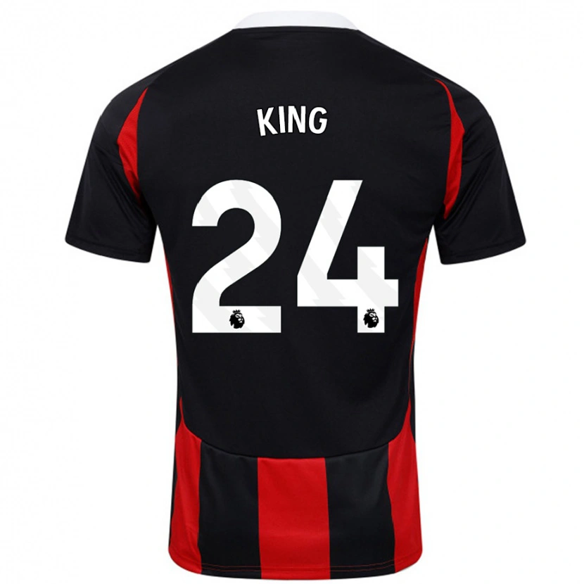 Danxen Niño Camiseta Joshua King #24 Negro Rojo 2ª Equipación 2024/25 La Camisa México