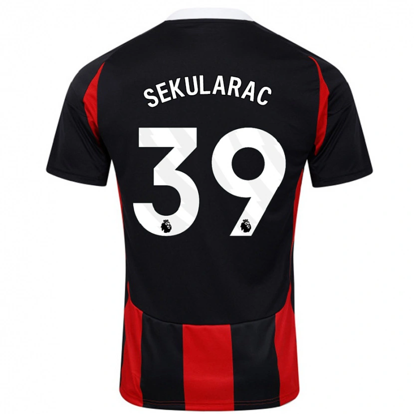Danxen Niño Camiseta Kristian Sekularac #39 Negro Rojo 2ª Equipación 2024/25 La Camisa México