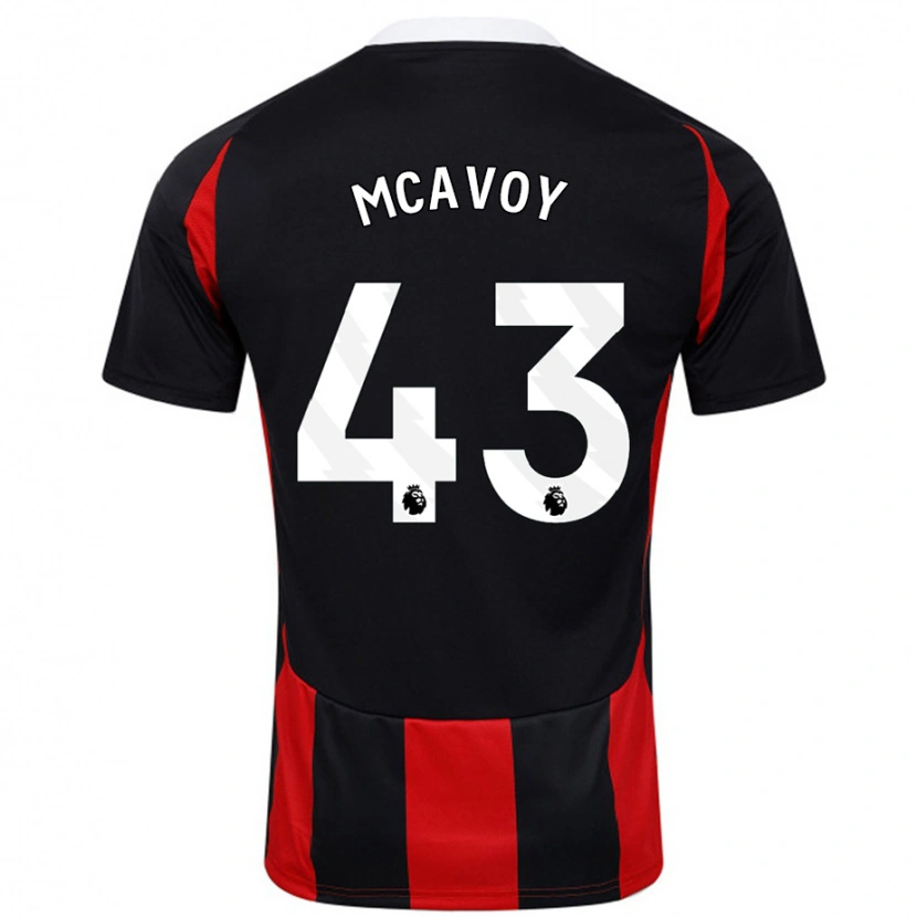 Danxen Niño Camiseta Connor Mcavoy #43 Negro Rojo 2ª Equipación 2024/25 La Camisa México