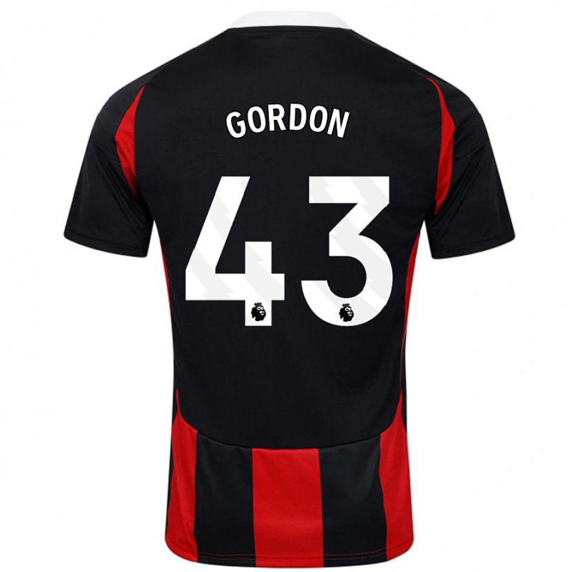 Danxen Niño Camiseta Lemar Gordon #43 Negro Rojo 2ª Equipación 2024/25 La Camisa México