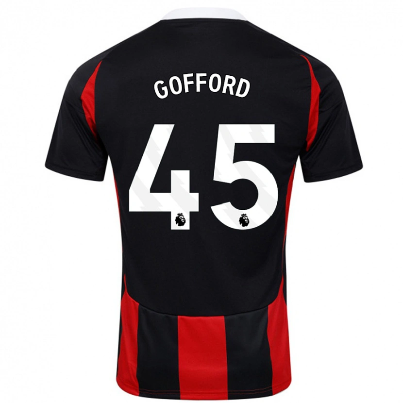 Danxen Niño Camiseta Oliver Gofford #45 Negro Rojo 2ª Equipación 2024/25 La Camisa México