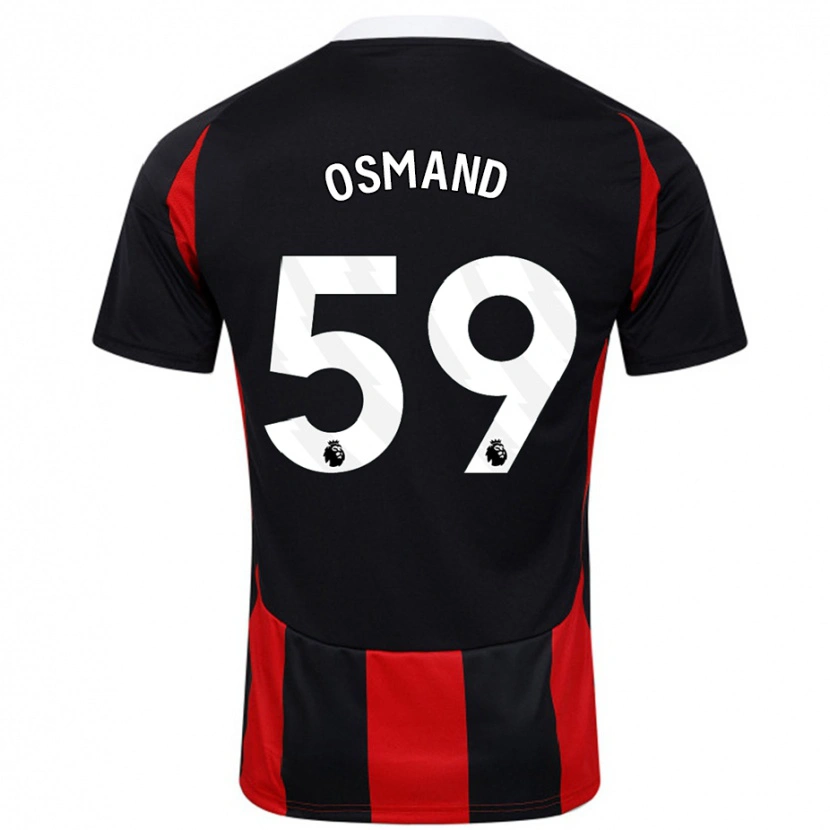 Danxen Niño Camiseta Callum Osmand #59 Negro Rojo 2ª Equipación 2024/25 La Camisa México