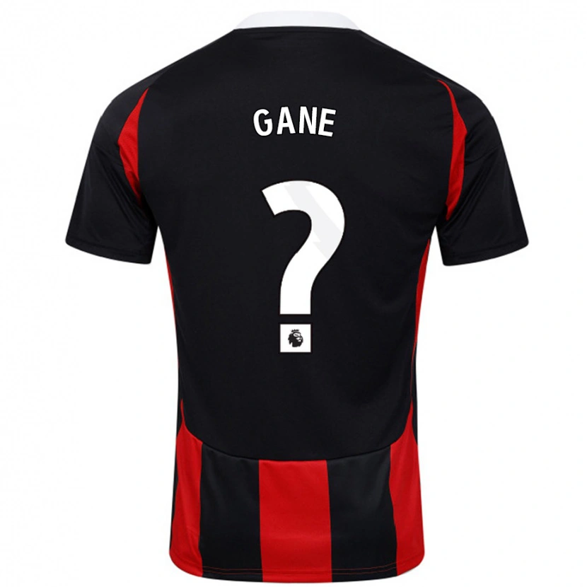 Danxen Niño Camiseta Evie Gane #0 Negro Rojo 2ª Equipación 2024/25 La Camisa México