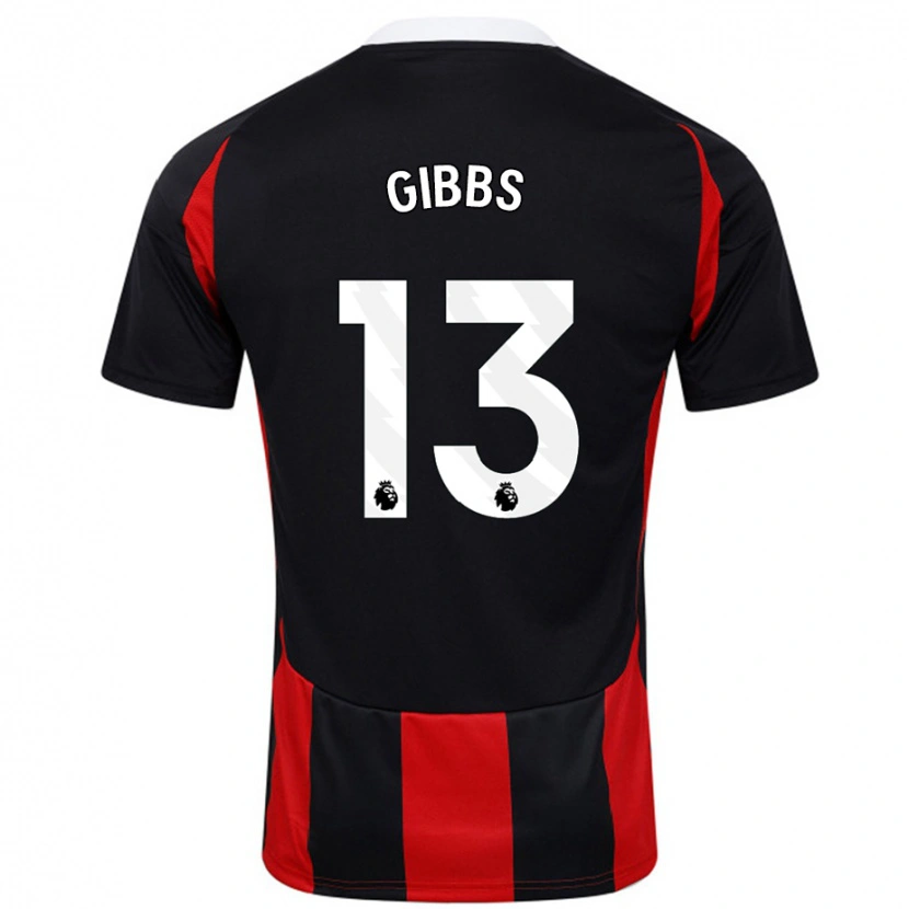 Danxen Niño Camiseta Frankie Gibbs #13 Negro Rojo 2ª Equipación 2024/25 La Camisa México