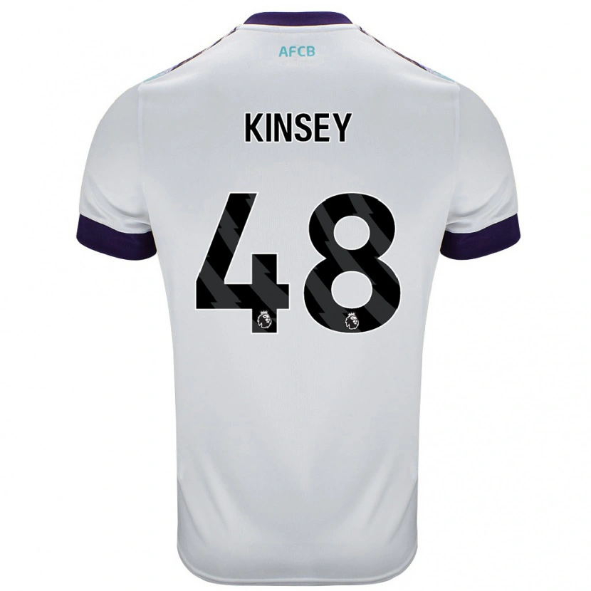 Danxen Niño Camiseta Max Kinsey #48 Blanco Verde Púrpura 2ª Equipación 2024/25 La Camisa México