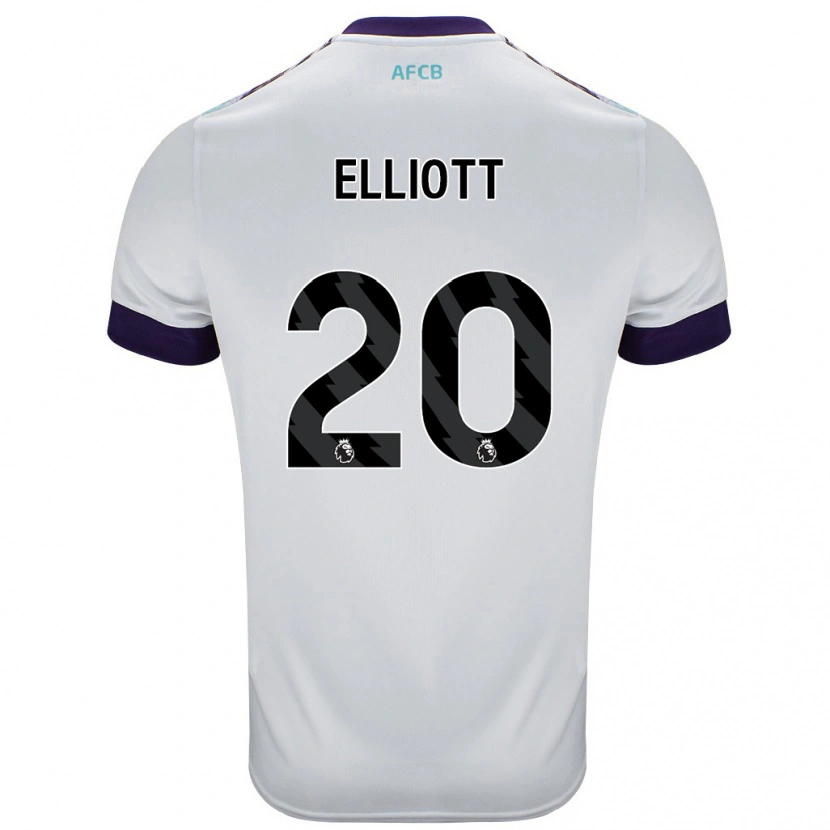 Danxen Niño Camiseta Kaitlyn Elliott #20 Blanco Verde Púrpura 2ª Equipación 2024/25 La Camisa México