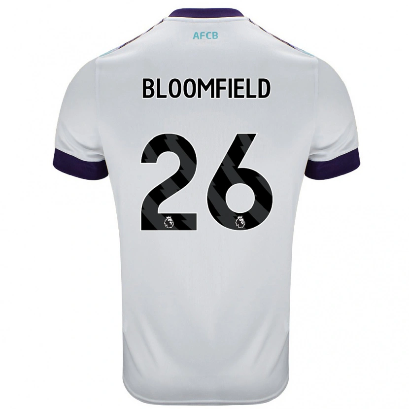 Danxen Niño Camiseta Erin Bloomfield #26 Blanco Verde Púrpura 2ª Equipación 2024/25 La Camisa México