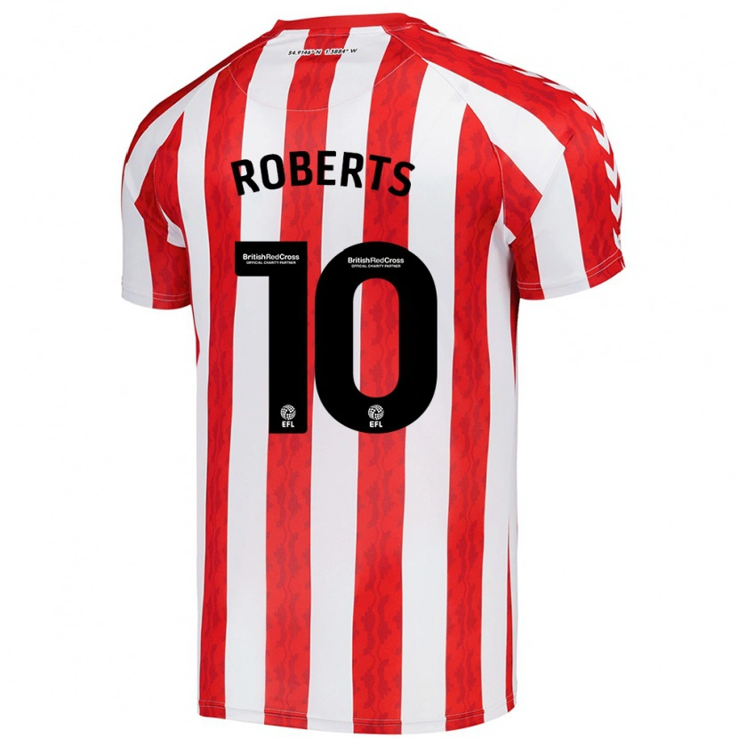 Danxen Hombre Camiseta Patrick Roberts #10 Rojo Blanco 1ª Equipación 2024/25 La Camisa México