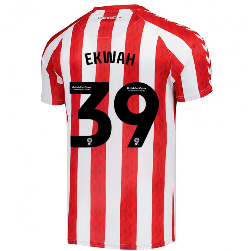 Danxen Hombre Camiseta Pierre Ekwah #39 Rojo Blanco 1ª Equipación 2024/25 La Camisa México