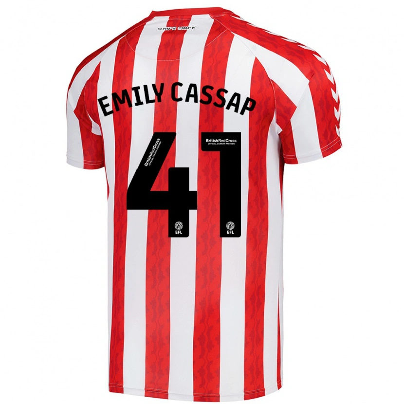 Danxen Hombre Camiseta Emily Cassap #41 Rojo Blanco 1ª Equipación 2024/25 La Camisa México