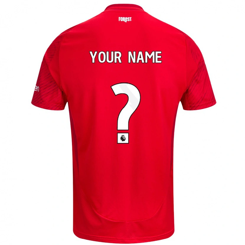 Danxen Hombre Camiseta Su Nombre #0 Rojo Blanco 1ª Equipación 2024/25 La Camisa México