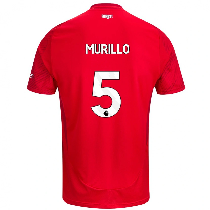 Danxen Hombre Camiseta Murillo #5 Rojo Blanco 1ª Equipación 2024/25 La Camisa México