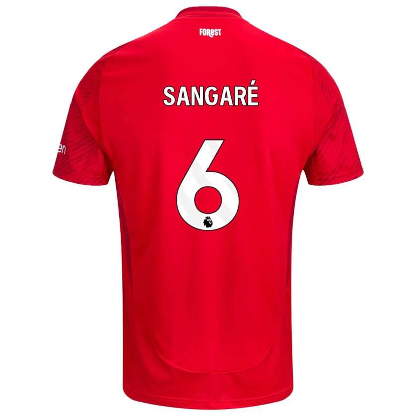 Danxen Hombre Camiseta Ibrahim Sangaré #6 Rojo Blanco 1ª Equipación 2024/25 La Camisa México