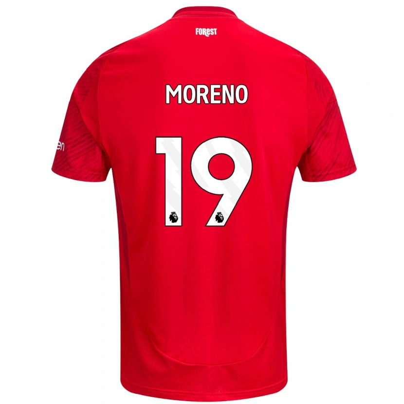 Danxen Hombre Camiseta Álex Moreno #19 Rojo Blanco 1ª Equipación 2024/25 La Camisa México