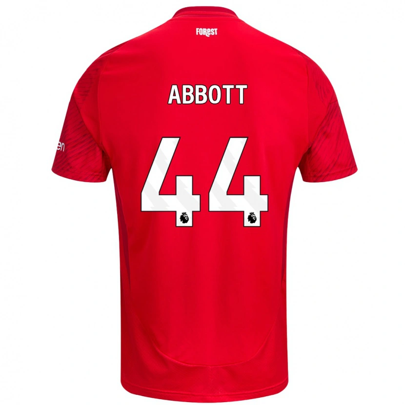 Danxen Hombre Camiseta Zach Abbott #44 Rojo Blanco 1ª Equipación 2024/25 La Camisa México