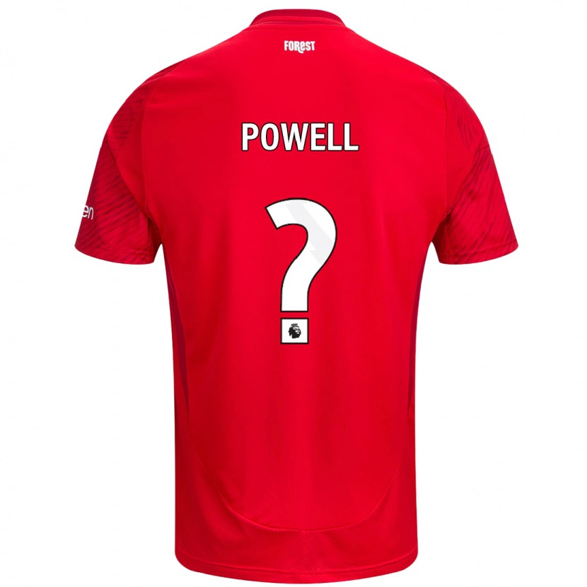 Danxen Hombre Camiseta Jayden Powell #0 Rojo Blanco 1ª Equipación 2024/25 La Camisa México
