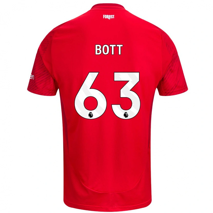 Danxen Hombre Camiseta Aaron Bott #63 Rojo Blanco 1ª Equipación 2024/25 La Camisa México