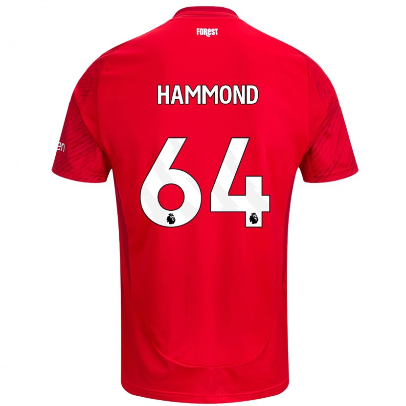 Danxen Hombre Camiseta Ben Hammond #64 Rojo Blanco 1ª Equipación 2024/25 La Camisa México