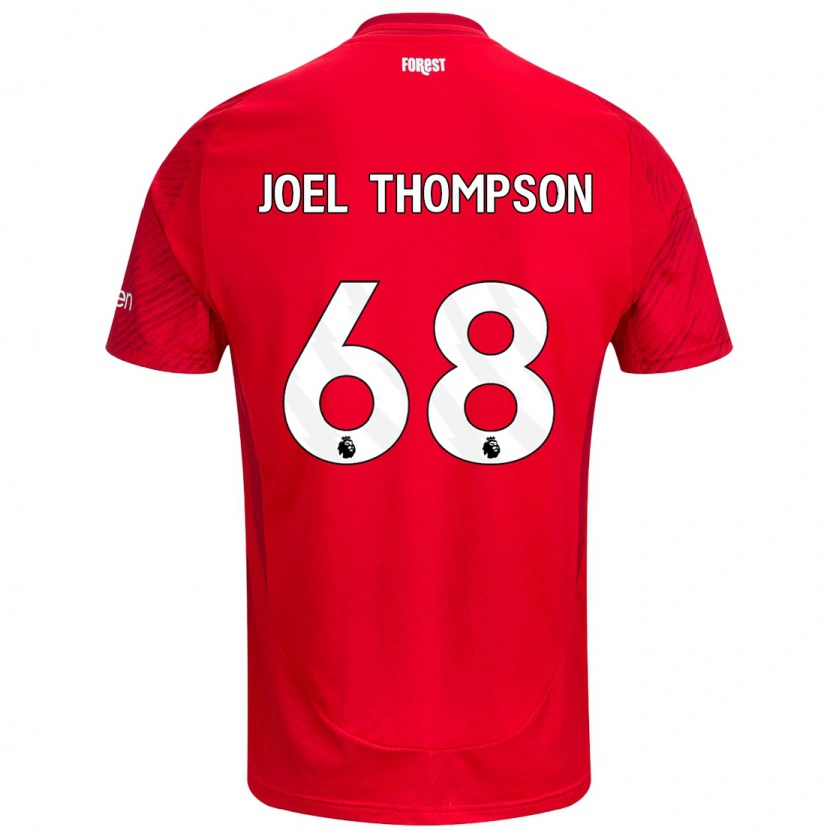 Danxen Hombre Camiseta Joel Thompson #68 Rojo Blanco 1ª Equipación 2024/25 La Camisa México