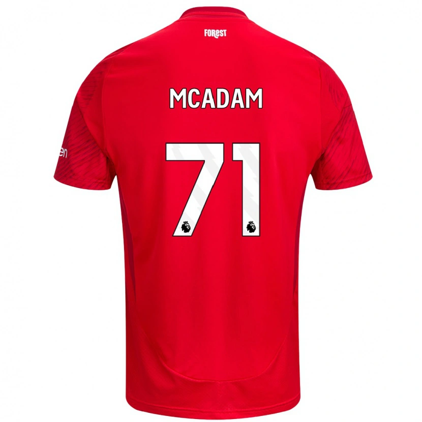 Danxen Hombre Camiseta Kyle Mcadam #71 Rojo Blanco 1ª Equipación 2024/25 La Camisa México