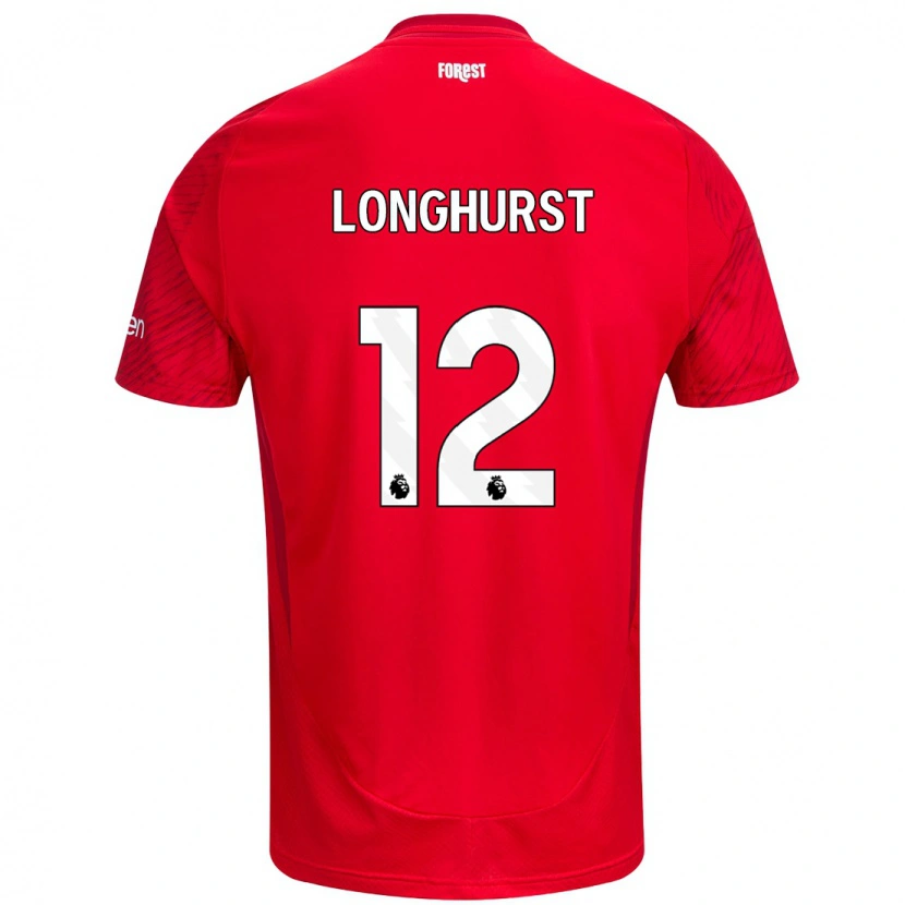 Danxen Hombre Camiseta Kate Longhurst #12 Rojo Blanco 1ª Equipación 2024/25 La Camisa México