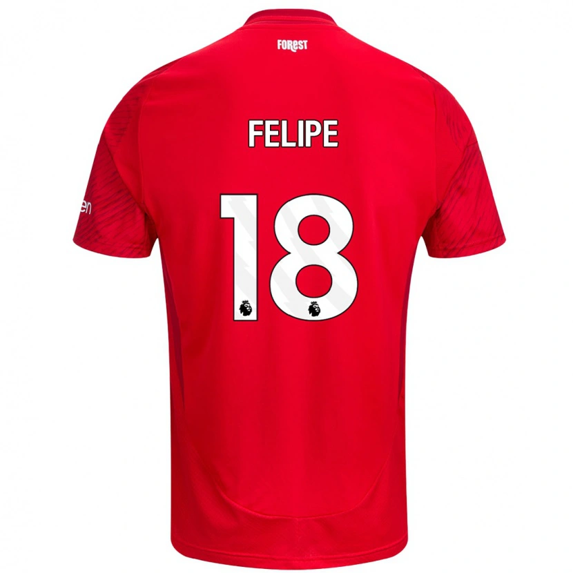 Danxen Hombre Camiseta Felipe #18 Rojo Blanco 1ª Equipación 2024/25 La Camisa México